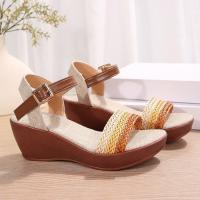 Sandalias de tacón de cuña para mujer, zapatos de verano - details 2