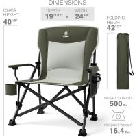 Silla de Camping Plegable 230KG Cargable Silla Plegable 62cm Anchura de Asiento con Bolsillo Lateral y Portavasos Silla Plegable de Gran Tamaño para Camping Exterior Balcón Jardín - details 23