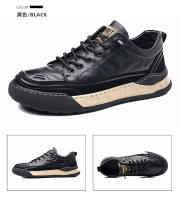 Zapatos de los hombres de la marca de moda de alta gama de primavera nuevos zapatos de la junta deportiva rayados a mano zapatos casuales de coincidencia de color de cuero de la plataforma de los hombres versátiles - details 19
