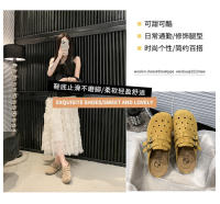 Medias zapatillas baotou retro de suela gruesa para uso exterior de las mujeres, primavera y verano nuevos zapatos de pedal para personas perezosas transpirables y versátiles - details 1