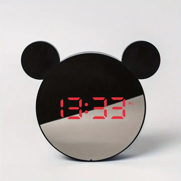 Reloj con Espejo LED, Mini Ratón Electrónico de Regalo, Despertador ...
