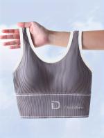 Paquete De 5 Sujetadores Deportivos De Talla Grande, Sujetador Push-up De Cobertura Completa Con Cuello Redondo Y Estampado - details 2