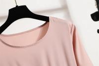 Vestido largo ajustado a la cintura con jersey de manga larga de color liso para mujer - details 22