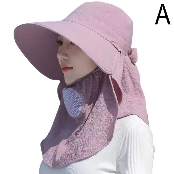 Gorra de Sol plegable para mujer Protección UV para cuello y rostro Gorra de verano al aire libre - 1