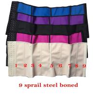 Faja de goma de látex 100% con hueso de acero para mujer, corsés de entrenamiento de cintura, moldeador de cuerpo de reloj de arena, faja de cintura larga para Torso, pérdida de peso - details 12