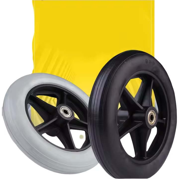 Rueda Suave Y Flexible De 6/7/8 Pulgadas Para Silla De Ruedas Rueda De Carro De Compras De Goma Duradera Reemplazo De Rueda Delantera - 1