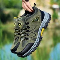 Zapatos de senderismo para hombre, zapatillas antideslizantes para caminar, zapatos de escalada de cuero de ante, zapatos para caminar en el campo, zapatos de rastreo al aire libre - details 2
