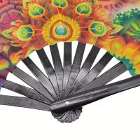 1 abanico de bambú impreso personalizado, estilo vintage plegable grande, tema romántico, ideal para bodas, bailes, festivales de música, actuaciones de fiestas y regalos, no requiere energía - details 1