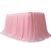 Falda de tul tutú, cubierta de mantel esponjosa para decoración de boda/cumpleaños/fiesta - details 2