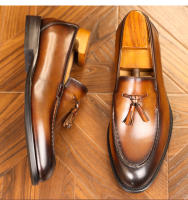 Zapatos de cuero de alta gama, mocasines casuales de negocios, talla extra grande para un pie - details 12