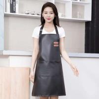 Delantal sin mangas Unisex ajustable, ropa de trabajo de cocina resistente al agua y al aceite de cuero PU, limpieza de cocina - details 5