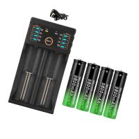 Batería recargable de iones de litio para ventilador eléctrico, 1 piezas, 18650, 3,7 MAh, 4 piezas, 9800 V, cargador - details 1