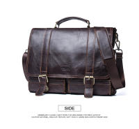 Bolso de Hombre CONTACT'S de Cuero de Verduras para Abogados Bolsa de Negocios Vintage Grande para Portátil y iPad Material de Revestimiento Poliéster Tamaño 13inch Negro - details 16