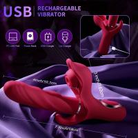 Leten Dildo G-Spot Rabbit Vibrador Estimulador de Clítoris 3 en 1 Juguetes Sexuales Vibradores de Empuje y Golpe para - details 6