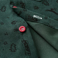 Ropa para niños Conjunto de camisa de manga larga para niños Corbata de moño Cárdigan estampado Traje de Navidad Vestido con tirantes - details 8