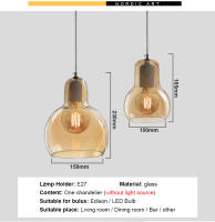 Luces colgantes modernas, pantalla de cristal ámbar transparente, lámparas colgantes para Loft, E27, 220V, para comedor, decoración del hogar - details 1
