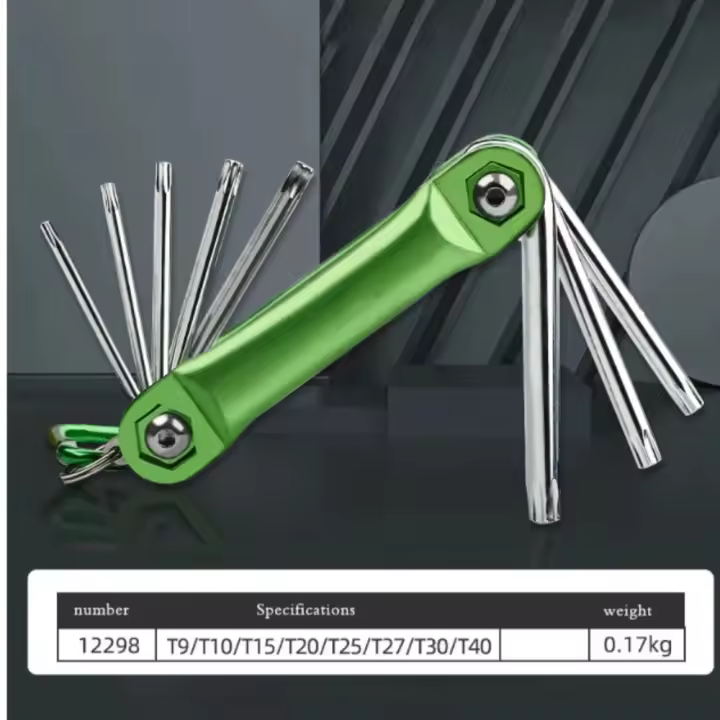 Juego de llaves hexagonales Allen métricas de trabajo, diseño plegable, herramienta plegable de 6 ángulos, mango de Metal, herramienta portátil, reparación del hogar DIY - 1