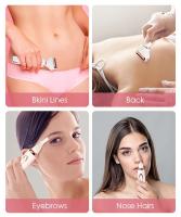 Depiladora de eliminación indolora 4 en 1, recortadora recargable, maquinilla de afeitar corporal para mujer, cara, pierna, axila, Bikini, afeitadora púbica, removedor de vello - details 12