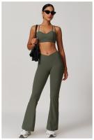 Conjunto de Yoga Ajustado de Cuidado de Belleza de Espalda Cruzada Traje de Fitness de Cintura Alta y Levantamiento de Caderas Conjunto de Nylon con Sujetador y Pantalones - details 7