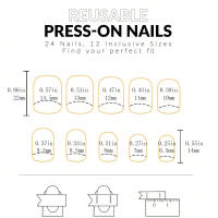 24pcs Uñas Postizas Blancas Medianas Estilo Francés Falsas Desechables Y Reutilizables Con Pegamento De Gel Y Herramienta Para Empujar Cutículas Adecuadas Para Niñas Y Mujeres - details 3