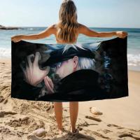 Jujutsu Kaisen-toallas de playa grandes de microfibra para baño, toalla deportiva de secado rápido para adultos, gimnasio, Spa de viaje en casa - details 13