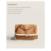 Bolso de lana de invierno, bolso de lana de cordero de otoño e invierno, nuevo bolso bandolera de felpa para mujer, versátil, de gran capacidad para invierno. - details 3
