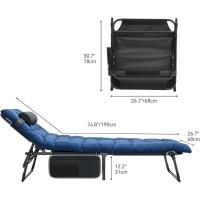 Taburete de Playa Plegable con Almohada 190x68x31cm 4 Posiciones Ajustables Carga de 300lbs - details 10