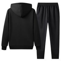 Conjunto de dos piezas de lana de cordero para hombre, sudaderas con capucha y pantalones de cintura elástica, trajes deportivos gruesos y cálidos, Otoño e Invierno - details 2