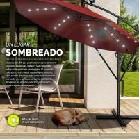 Parasol Excentrico de Sombrilla con 32 Luces LED Solar Giratorio 360º, Protección UV - details 24