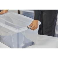 Cajas de Almacenamiento de Plata de 45L con Tapas Duraderas, Apilables para Dormitorio, Armario, Oficina Organizadora de Ropa y Zapatos - details 6