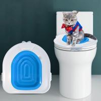 Asiento de entrenamiento de inodoro para gatos, asiento de plástico Universal ligero, extraíble, tipo abierto, accesorios para mascotas, estera para caja de arena para gatos - details 3