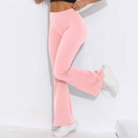 Pantalones acampanados con cintura en V, leggings de yoga de secado rápido de cintura alta, pantalones deportivos de pierna ancha para Fiess - details 26