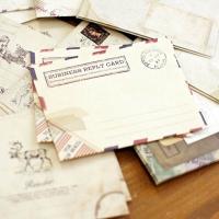 Mini sobres de papel de carta de felicitación Retro, papelería Vintage, tarjeta, 12 unidades por lote - details 0