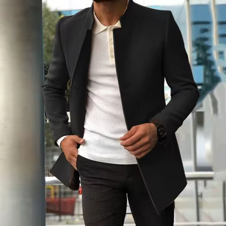 Nuevo traje juvenil informal de otoño e invierno para hombre, chaqueta de traje ajustada de color sólido - 1