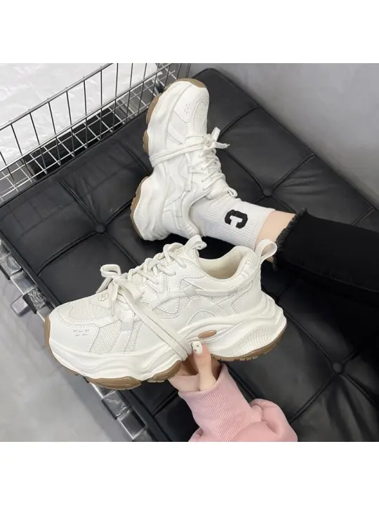 Ligero correr versátil zapatillas de deporte de las mujeres de la primavera nuevos zapatos pequeños de suela gruesa - 1