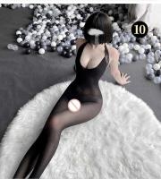 Lencería Sexy para mujer, medias de cuerpo completo, ropa de malla exótica, mono transparente, juguetes de peluche con entrepierna abierta, TRE para mujer y - details 25