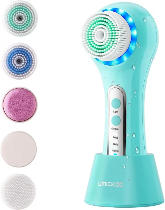Cepillo Facial Eléctrico Recargable IPX7 Exfoliantador Facial con 5 Cabezas - 1