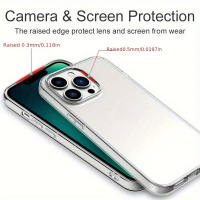 Estuche Transparente Antigolpes de Lujo para iPhone 16 15 14 11 Pro Max 13 12 Mini 7 8 Plus X XR XS, Accesorios de Parachoques Suave Transparente - details 0