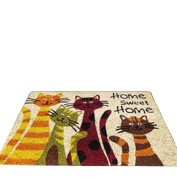 1 Alfombra Para Puerta Con Diseño De Gato Dulce Y Hogar, Resistente A La Suciedad, Alfombra Decorativa Para Entrada - 1