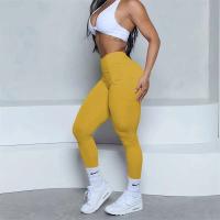 Leggings con espalda en V para mujer, leggings deportivos sin costuras para mujer, pantalones de yoga sólidos elásticos de cintura alta para fitness y jogging - details 14