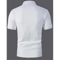 Temu Shein Camiseta para hombre Camisa con cuello Verano Color sólido Manga corta - details 2