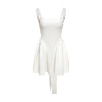 BUNO-Mini vestido sin espalda con tirantes finos para mujer, Vestidos sexis sin mangas ajustados con cuello Halter y cordones con lazo, Vestidos de fiesta de medianoche - details 20