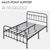 Cama Doble con Estructura Metálica Negra, Estructura Simple de Hierro para Colchón 140X200cm - details 5