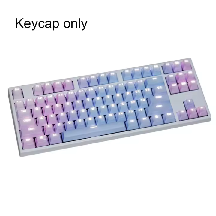 Dyesub-Juego de teclas de perfil OEM, cubierta de teclado mecánico, Color arcoíris, PBT, decorativo, Gaming, moda, doble tiro, colorido, Oficina - 1