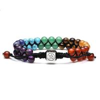 Pulsera de Yoga Vintage India Doble Capa de 7 Akas Mujeres Hombres Joyería de Sanación de Piedras Lava - details 1