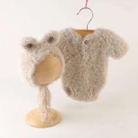 Ropa de mohair elástica de punto Retro bebé Bailey, conjunto de gorro y pañal, accesorios de fotografía para recién nacidos - details 6