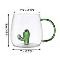 Taza transparente de café con zumo de desayuno en casa, rosa 3D con mango, taza de leche y té, copa de cristal - details 0