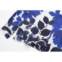 BUNO-camisa Vintage con estampado de flores para mujer, blusa holgada de seda con textura satinada y cuello abatible, con botonadura única, novedad de primavera de 2025 - details 8