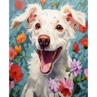 RUOPOTY-pintura por números de flores y perros, imágenes por números sobre lienzo, arte de pared de animales para decoración del hogar - details 0
