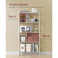 Estantería de Almacenamiento de 5 Niveles, Organizador de Oficina de Estudio, con Compartimentos, para Salón, Estilo Industrial, Marrón Rústico y Negro - details 13